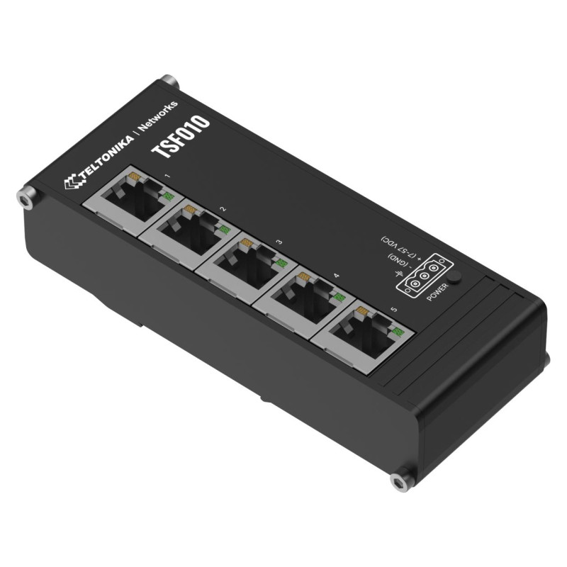 Teltonika Switch|TELTONIKA|Switch type Unmanaged|Form factor DIN rail|5xRJ-45 ports|RJ-45 Ports Type Fast Ethernet (10/100)|5xFast Ethernet (copper) ports quantity|TSF010000000