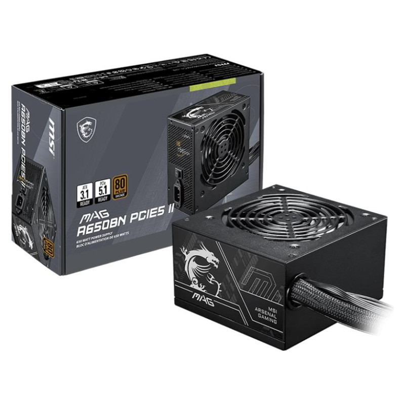MSI Power Supply|MSI|ATX|PC|100 - 240 V|650 W|MAGA650BNPCIE5II