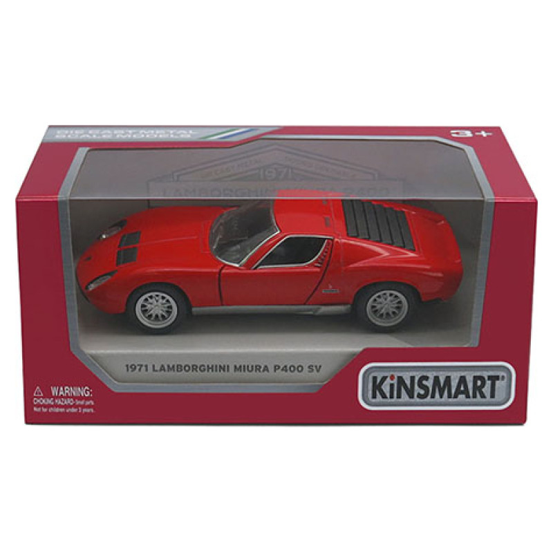 Kinsmart Die-Cast modelis 1971 Lamborghini Miura, izmērs 1:38