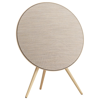 Bang & Olufsen Beosound A9 5th Gen Speaker Gold Tone (Back Sand/Cover Golden/Legs White Oak)