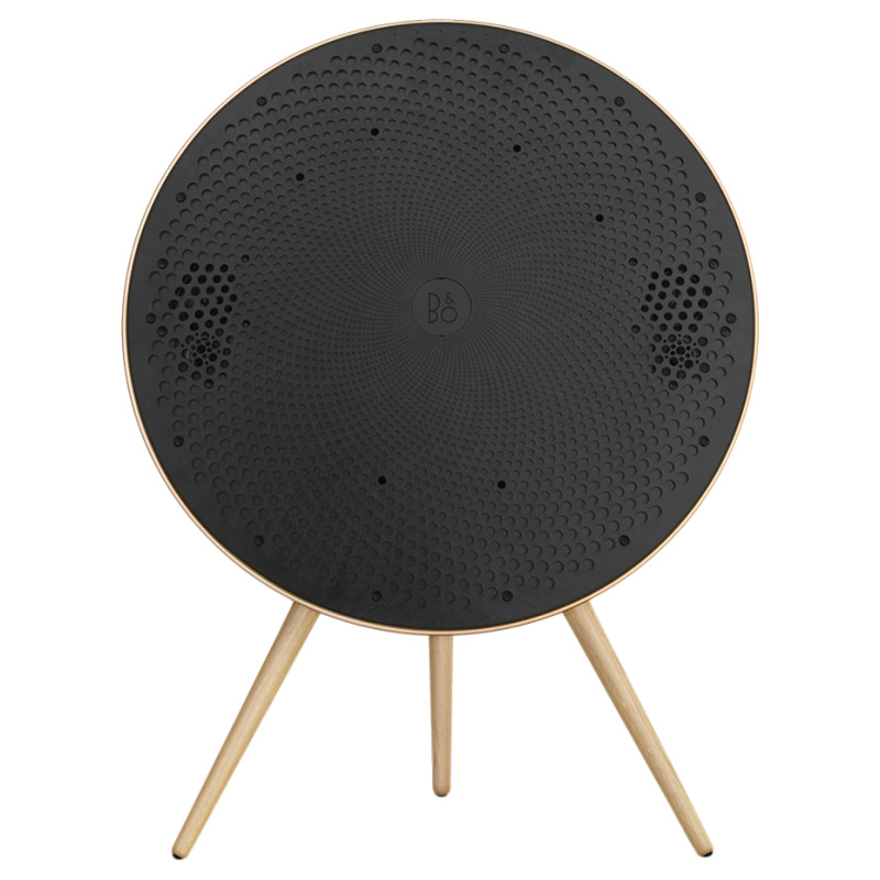 Bang & Olufsen Beosound A9 5th Gen Speaker Gold Tone (Back Sand/Cover Golden/Legs White Oak)