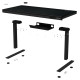 Lorgar Dual-motor sit/stand adjustable-height gaming desk with wireless charger, RGB lighting, control panel, and USB ports, PB melamine surface tabletop, black.