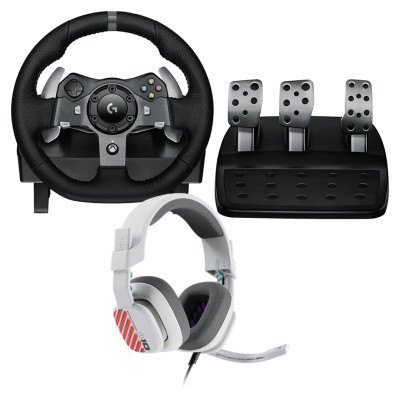 Logitech G920 Driving Force Racing Wheel + Astro A10 - WHITE