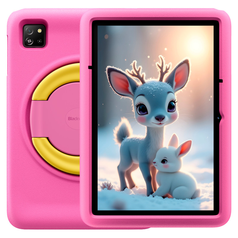 Blackview Tab 60 Pro Kids LTE 10.1-inch HD+ 800x1280 IPS 60Hz 4GB/128GB Octa-core T606 1.6GHz 5MP Front/8MP Back Camera Battery 7700mAh NO Carger USB Type-C Android 15 SD card slot Rose Pink
