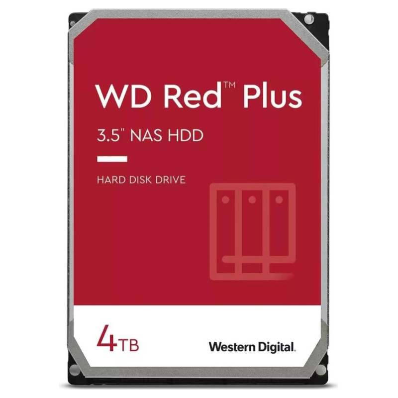 Western Digital HDD|WESTERN DIGITAL|Red Plus|4TB|SATA 3.0|128 MB|5400 rpm|3,5"|WD40EFZX