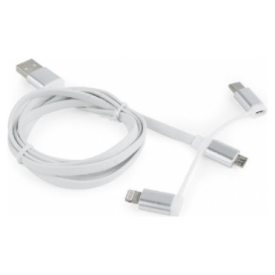 Gembird USB Male - MicroUSB/Type C/Lightning Male 1m White