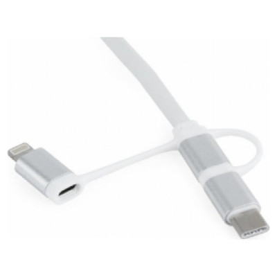 Gembird USB Male - MicroUSB/Type C/Lightning Male 1m White