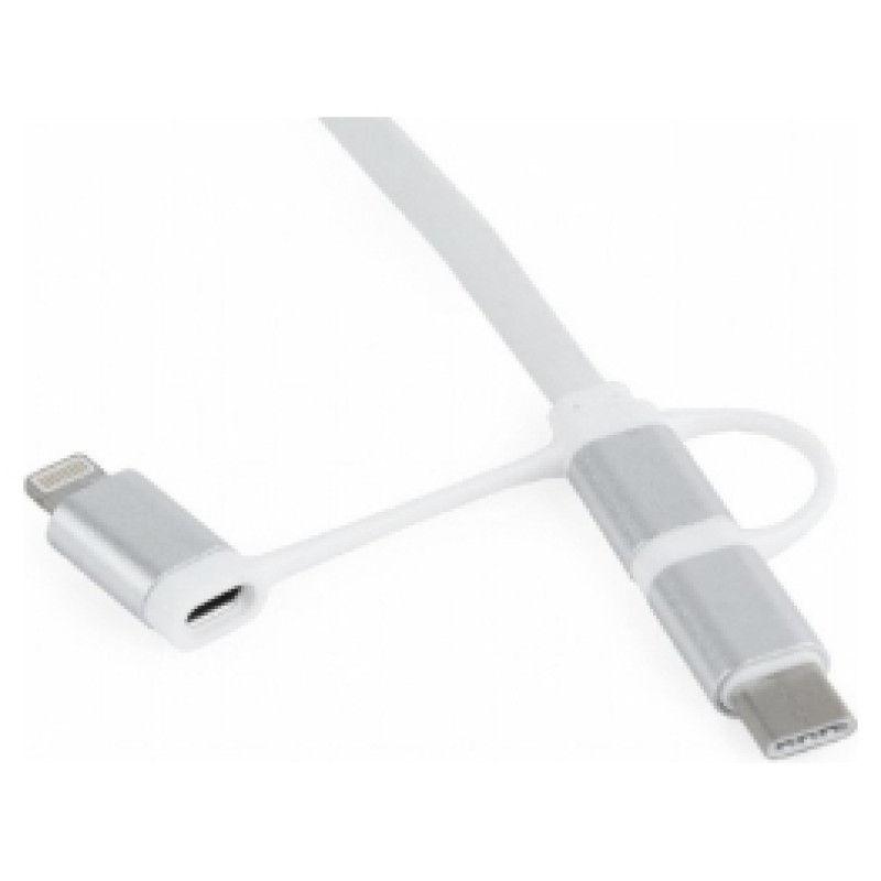 Gembird USB Male - MicroUSB/Type C/Lightning Male 1m White