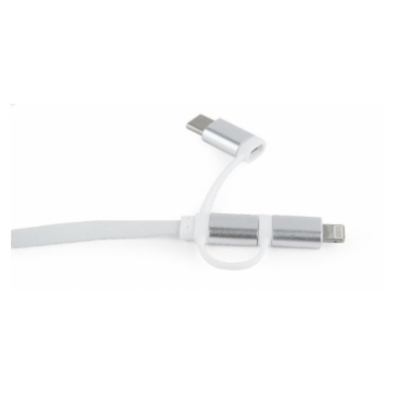 Gembird USB Male - MicroUSB/Type C/Lightning Male 1m White