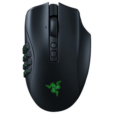Razer Naga V2 Pro, Wireless Gaming Mouse, True 30000 dpi, Focus Pro 30K Optical Sensor, Gen-3 Optical Mouse Switches, 10/14/20 programmable buttons, Razer Speedflex Cable USB Type C, 90-million Clicks