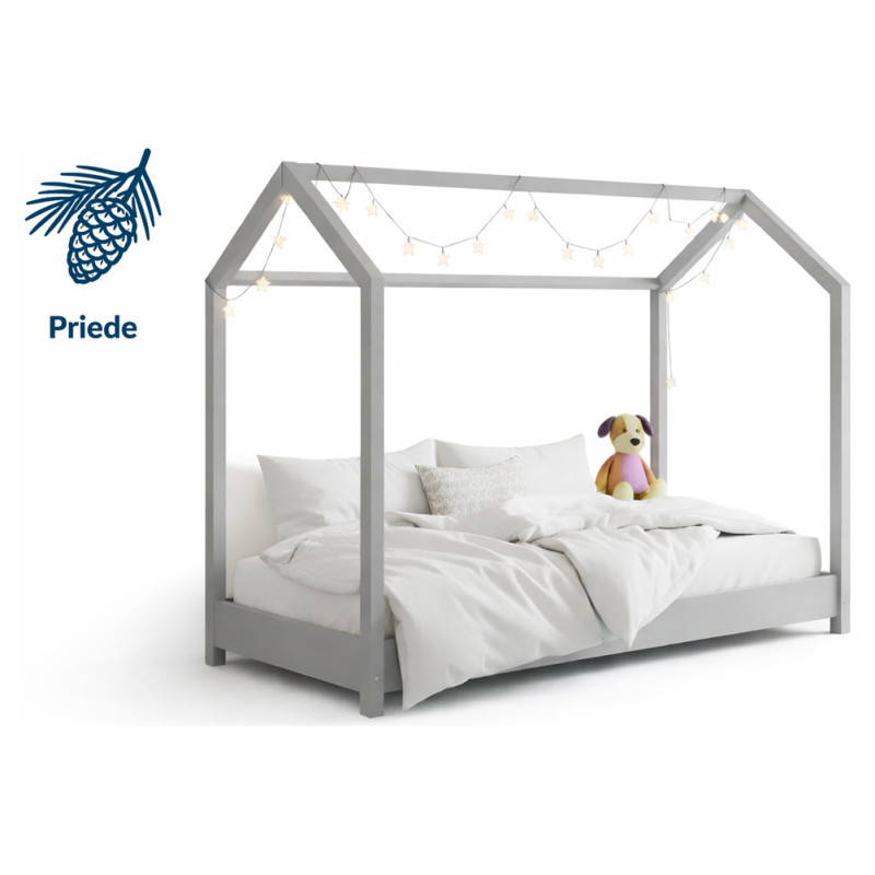 Emis Montessori bērnu gulta "Pine" 90x180 / Pelēks (RAL 7040) / Jā