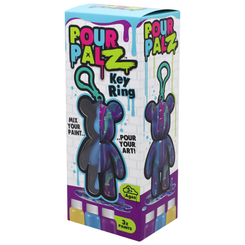 Pour Palz DIY Mini krāsojamais lācis ar atslēgu piekariņu