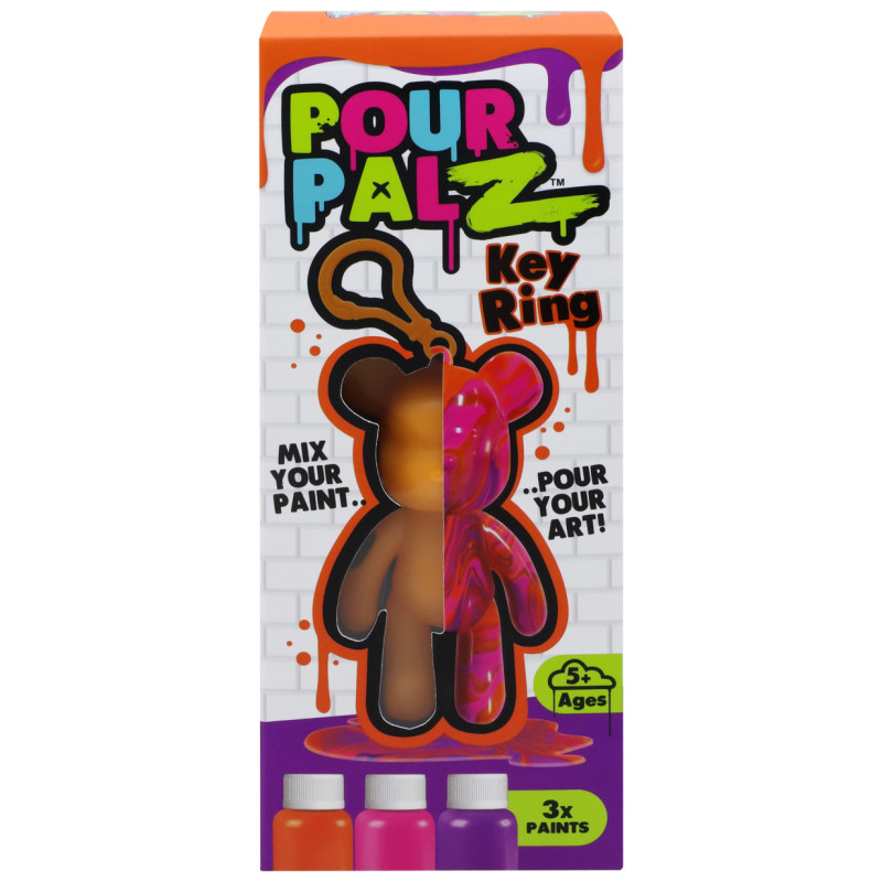 Pour Palz DIY Mini krāsojamais lācis ar atslēgu piekariņu