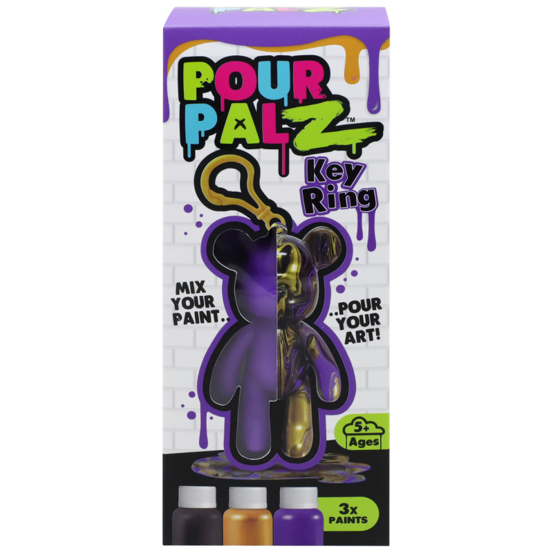 Pour Palz DIY Mini krāsojamais lācis ar atslēgu piekariņu