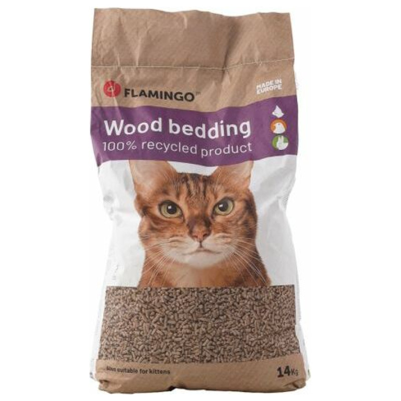 Flamingo Wood Bedding 14 kg  - kokskaidu granulu pakai&scaron;i