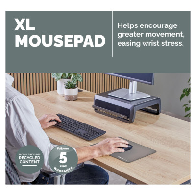 Fellowes MOUSE PAD BREYTA XL/GREY 100139316 FELLOWES