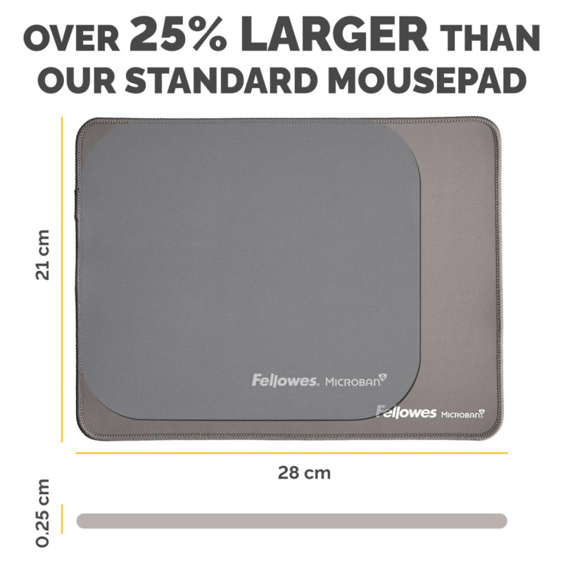 Fellowes MOUSE PAD BREYTA XL/GREY 100139316 FELLOWES