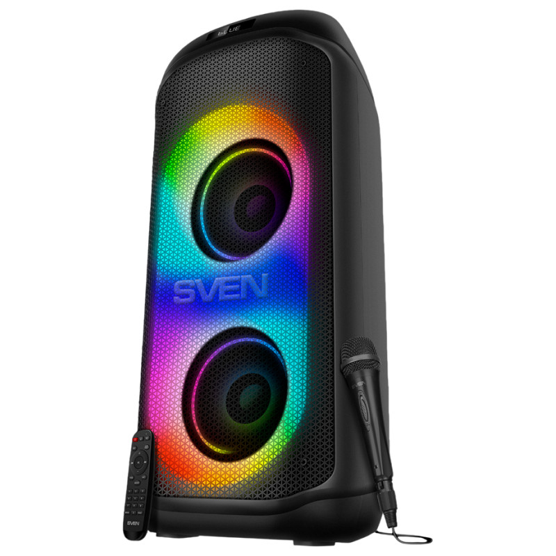 Sven Speaker SVEN PS-1050, black (200W, TWS, Bluetooth, FM, USB, microSD, LED-display, 7200mAh)