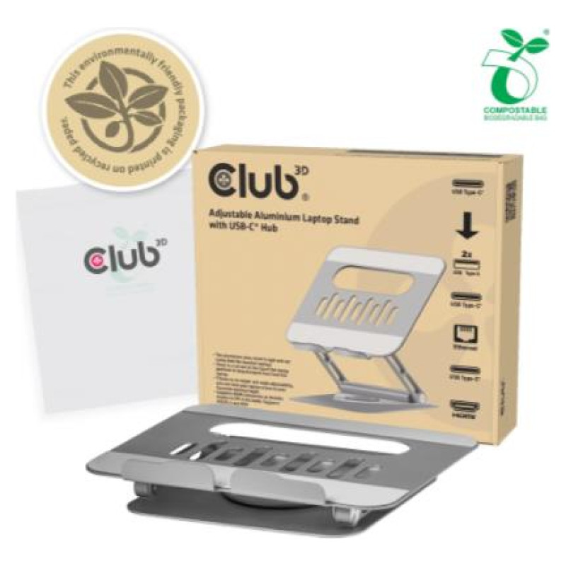 Club3D NB ACC STAND ALUMINIUM USB-C/CSV-2554 CLUB3D