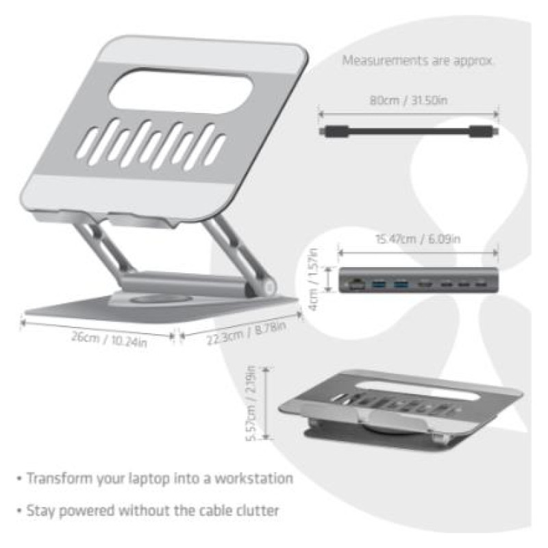 Club3D NB ACC STAND ALUMINIUM USB-C/CSV-2554 CLUB3D