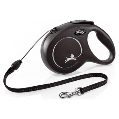Flexi New Classic XS 3m black (trose) - pavada suņiem