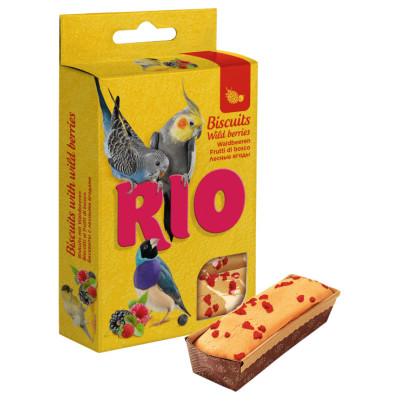 Mealberry RIO Biscuits with wild berries for all types of birds 5x7g - cepumi ar meža ogām