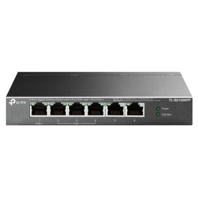 Tp-Link Switch|TP-LINK|TL-SG1006PP|Desktop/pedestal|6x10Base-T / 100Base-TX / 1000Base-T|PoE+ ports 4|TL-SG1006PP