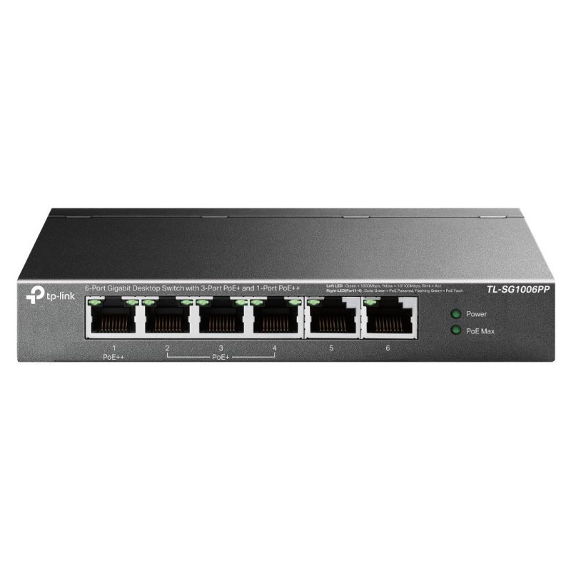 Tp-Link Switch|TP-LINK|TL-SG1006PP|Desktop/pedestal|6x10Base-T / 100Base-TX / 1000Base-T|PoE+ ports 4|TL-SG1006PP
