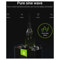 Green Cell Strāvas pārveidotājs Green Cell 12V to 230V 300W/ 600W Pure Sine wave