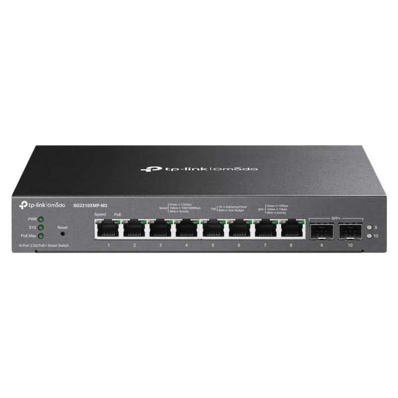 Tp-Link Switch|TP-LINK|Type L2|Desktop/pedestal|8x2.5GbE|2xSFP+|PoE+ ports 8|160 Watts|SG2210XMP-M2