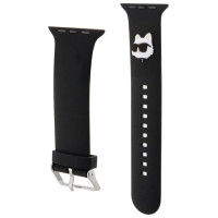 Karl Lagerfeld 3D Rubber Choupette Heads Strap for Apple Watch 38/40/41mm - Black