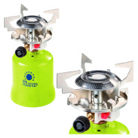 Meva Gas camping stove with punctured gas cartridges FOCUS piezo igniter 1.4kW