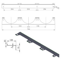 Pro-Line Wall holder for 3 gas cylinders, max. diameter 250 mm PRO-LINE cylinders