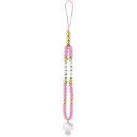 Hello Kitty Pearls and Beads Kitty Charm Phone Charm - Pink