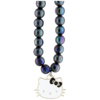 Hello Kitty Pearls Kitty Head Phone Charm - Black