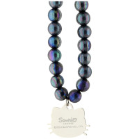 Hello Kitty Pearls Kitty Head Phone Charm - Black