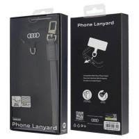 Audi Crossbody Leather Universal Lanyard 28cm x 10mm - Gray