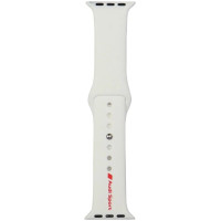 Audi Sport Red Logo Silicone Watch Strap for Apple Watch 40 / 41 / 42 mm - white