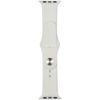 Audi Sport Red Logo Silicone Watch Strap for Apple Watch 40 / 41 / 42 mm - white