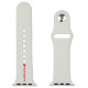 Audi Sport Red Logo Silicone Watch Strap for Apple Watch 40 / 41 / 42 mm - white