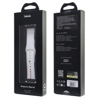 Audi Sport Red Logo Silicone Watch Strap for Apple Watch 40 / 41 / 42 mm - white