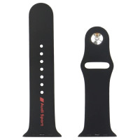 Audi Sport Red Logo Silicone Watch Strap for Apple Watch 44 / 45 / 46 / 49 mm - black