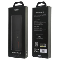 Audi Sport Red Logo Silicone Watch Strap for Apple Watch 44 / 45 / 46 / 49 mm - black