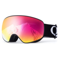 Qunature Black Ski Goggles Kids (Size M/L) - Black