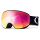 Qunature Black Ski Goggles Kids (Size M/L) - Black