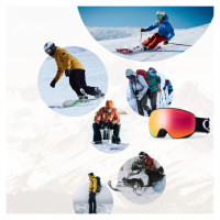 Qunature Black Ski Goggles Kids (Size M/L) - Black