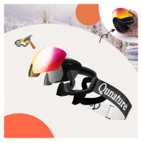 Qunature Black Ski Goggles Kids (Size M/L) - Black