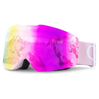 Qunature Pink Frameless Ski Goggles - Pink