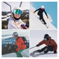 Qunature Pink Frameless Ski Goggles - Pink