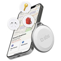 SBS Track My Circle Waterproof IP65 Locator Compatible with Apple Find My - White